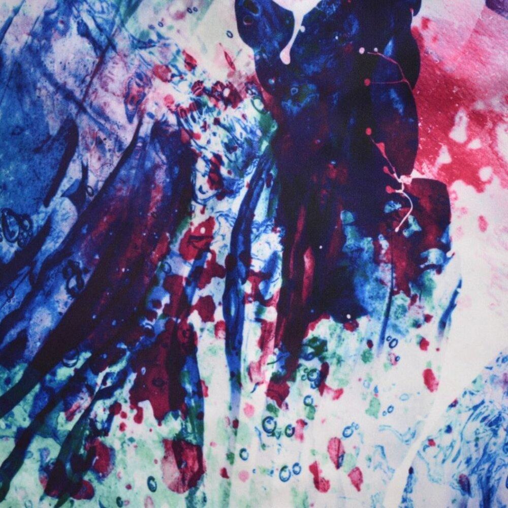 AMANDA UPRICHARD Reeves Dress Heritage Wash Abstract Watercolor Sheath XS - Picture 7 of 9